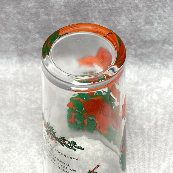 TS&T 12 Days Of Christmas 3rd Day French Hens Glass 6.25" Tumbler 16oz - Picture 8 of 11